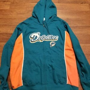 NFL Miami dolphins hoodie zip jacket mens XL